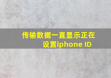 传输数据一直显示正在设置iphone ID